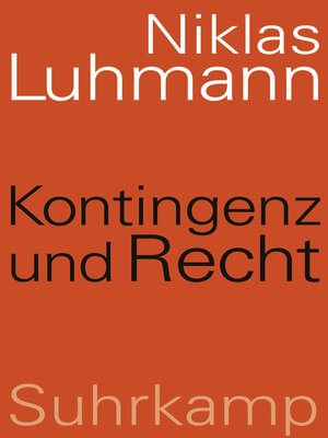 cover image of Kontingenz und Recht